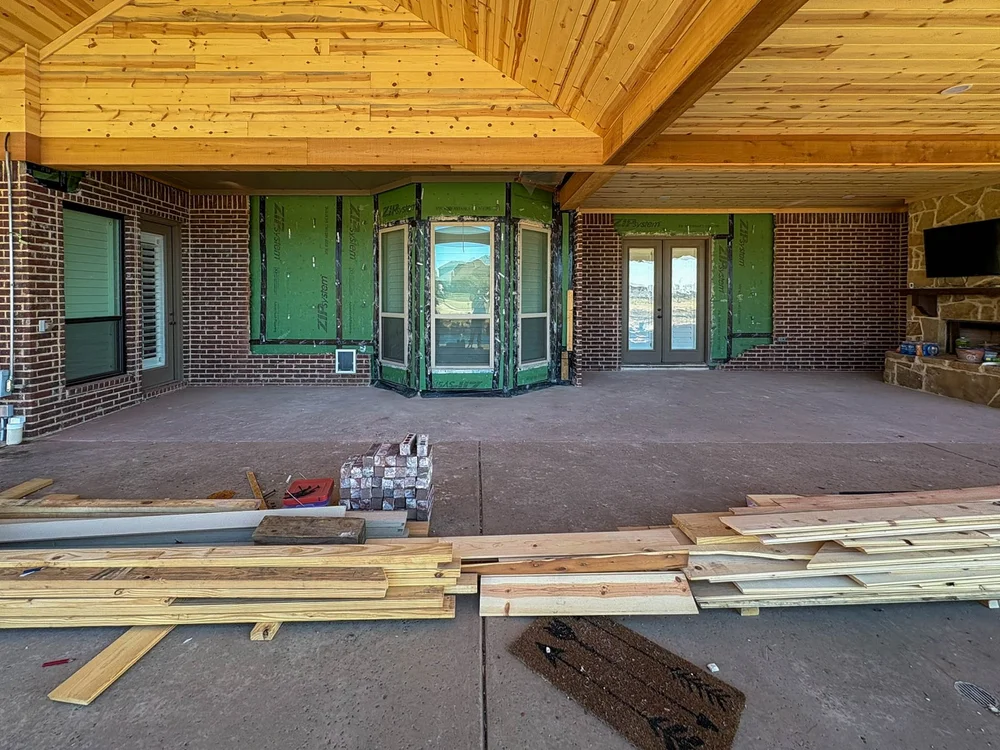 Patio build in progress